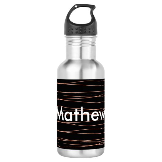 Bouteille D'eau Simple monogramme ajouter votre nom lettre man min (Devant)