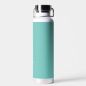 Bouteille D'eau Simple Nom élégant Turquoise Vert Turquoise Modern (Arrière)