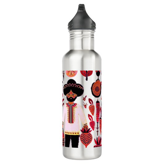 Bouteille D'eau simple peinture madhubani (Droite)