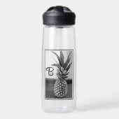 Bouteille D'eau Simple Photo d'une Ananas avec Initiale Unique (Avant)