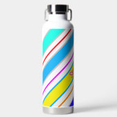 Bouteille D'eau Simples bandes diagonales multicolores simples (Avant)