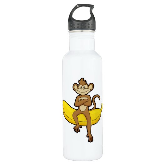 Bouteille D'eau Singe à la banane (Devant)