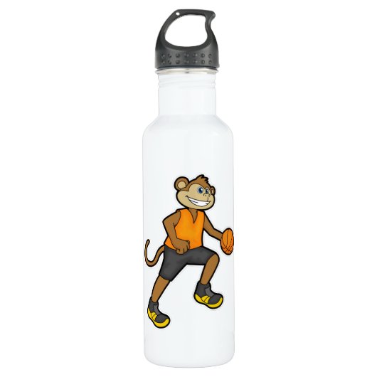 Bouteille D'eau Singe au basketball (Devant)