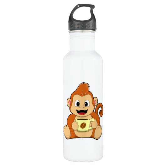 Bouteille D'eau Singe avec la coupe du café (Devant)