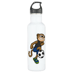 Bouteille D'eau Singe comme joueur de football à Soccer