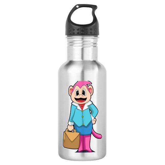 Bouteille D'eau Singe comme secrétaire avec sac (Devant)