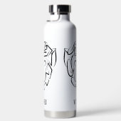 Bouteille D'eau Singe tribal noir et blanc (Droite)