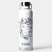 Bouteille D'eau Singe tribal noir et blanc (Plage)