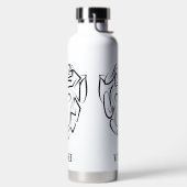 Bouteille D'eau Singe tribal noir et blanc (Droite)