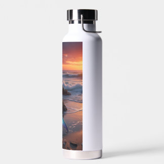 Bouteille D'eau Sirène au bord de la mer au lever du soleil