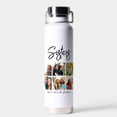 Bouteille D'eau Sisters personnalisés Script 6 Collage photo (Arrière)