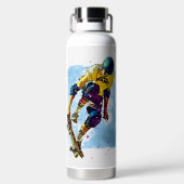 Bouteille D'eau Skateboarder avec nom (Plage)