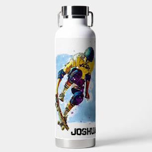 Bouteille D'eau Skateboarder avec nom