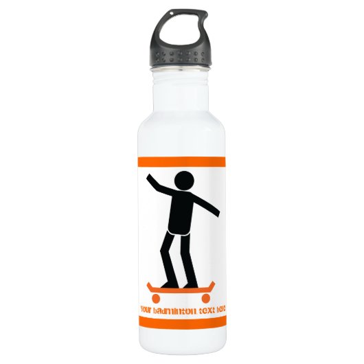 Bouteille D'eau Skateboardeur sur son skateboard personnalisé (Devant)