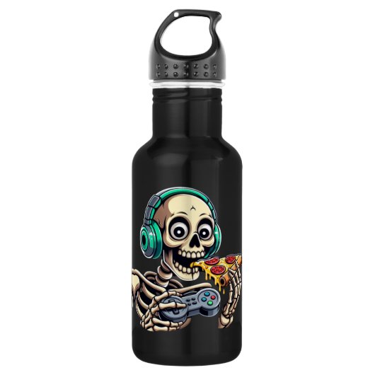 Bouteille D'eau Skeleton’s Ultimate Cheat Day : Cheesy Pizza Gamin (Devant)