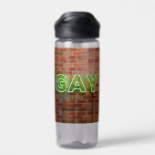 Bouteille D'eau SlipperyJoe illuminé néon gay signe lumineux vif (Arrière)