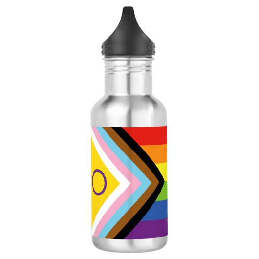 Bouteille D'eau SlipperyJoe Intersex Progrès Fierté Drapeau arc-en (Gauche)