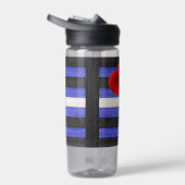 Bouteille D'eau SlipperyJoe's cuir drapeau orgueil noir bleu royal (Droite)