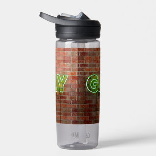 Bouteille D'eau SlipperyJoe's dynamique néon gay signe vert brique