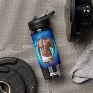 Bouteille D'eau SlipperyJoe's homme musclé barbu torse nu sixpaque