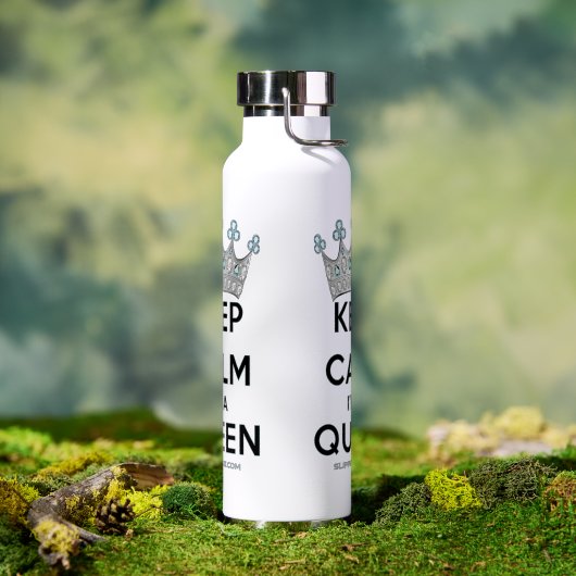 Bouteille D'eau SlipperyJoe's Keep Calm Queen couronne joyaux a (Extérieur)
