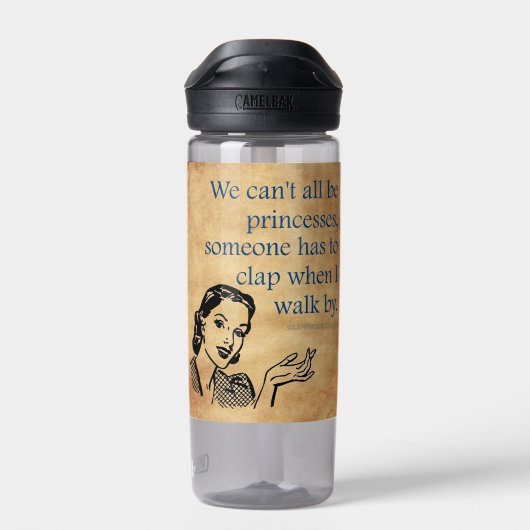 Bouteille D'eau SlipperyJoe's Princess clap marchant drôle les ann (Arrière)