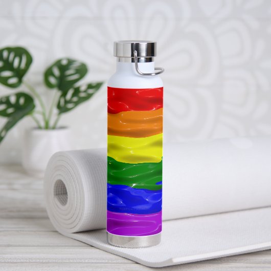 Bouteille D'eau SlipperyJoe's rainbow pride couleurs liquide brill (Yoga)