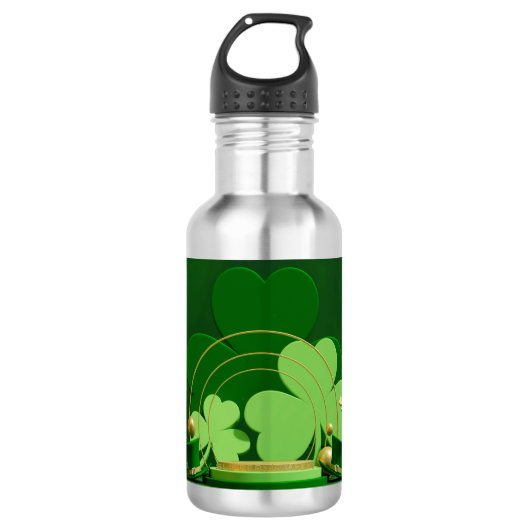 Bouteille D'eau SlipperyJoe's Saint Patrick's Day trèfle à trois f (Devant)