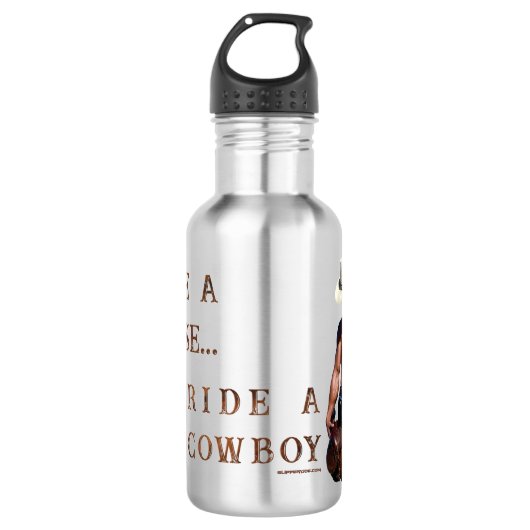 Bouteille D'eau SlipperyJoe's save horse ride paille cowboy casque (Devant)