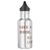 Bouteille D'eau SlipperyJoe's save horse ride paille cowboy casque (Gauche)