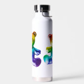 Bouteille D'eau SlipperyL'ours en peluche brossé de Joe gra arc-en (Gauche)