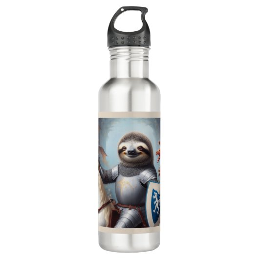 Bouteille D'eau Sloth Knight Fighting Dragons (Devant)