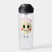 Bouteille D'eau Smile face Or scintille les coeurs boisson Monogra (Arrière)