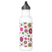 Bouteille D'eau Snazzy violet et Motif vert sur blanc (Gauche)