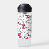 Bouteille D'eau Snoopy Black & Magenta Motif (Arrière)