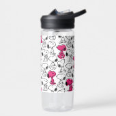 Bouteille D'eau Snoopy Black & Magenta Motif (Gauche)