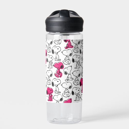 Bouteille D'eau Snoopy Black & Magenta Motif (Extérieur)