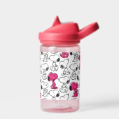 Bouteille D'eau Snoopy Black & Magenta Motif (Gauche)