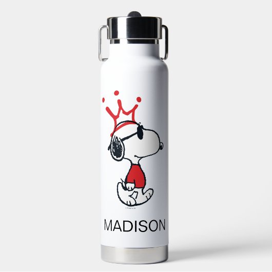Bouteille D'eau Snoopy - Joe Cool Crown | Ajouter Votre Nom (Salle de sport)