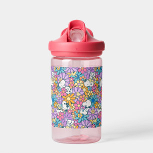 Bouteille D'eau Snoopy & Motif de fleurs de bois