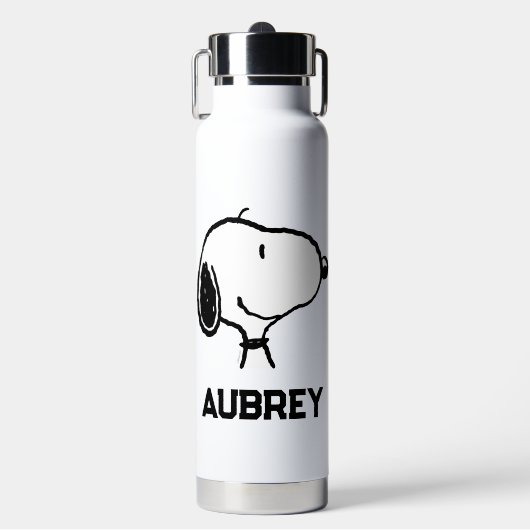 Bouteille D'eau Snoopy Smile Giggle Laugh | Ajouter Votre Nom (Salle de sport)