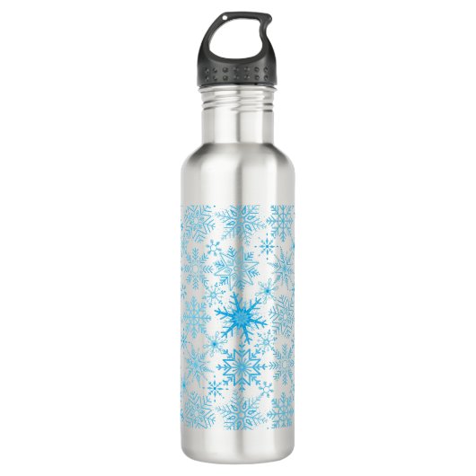 Bouteille D'eau Snowflake bleu motif (Devant)