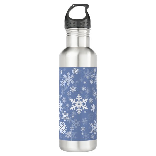 Bouteille D'eau Snowflakes Personnaliser graphique Arrière - plan (Devant)