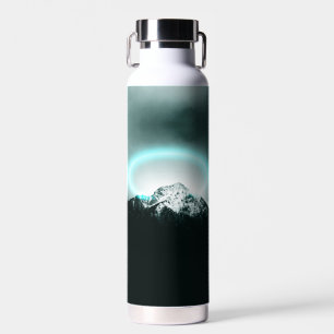 Bouteille D'eau Snowy mountain mysterious blue neon light