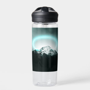 Bouteille D'eau Snowy mountain mysterious blue neon light