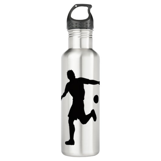 Bouteille D'eau Soccer Player Silhouette Water Bottle Design (Devant)