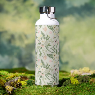 Bouteille D'eau Soft Mint Green Garden Motif