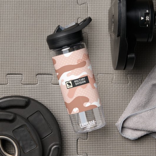 Bouteille D'eau Soft Peach Camouflage Pattern (Salle de sport (pivotée))