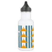 Bouteille D'eau Soleil orange jaune sur bandes Turquoises (Droite)