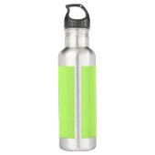 Bouteille D'eau Solide Neon Apple Green Nom personnalisé Monogramm (Dos)